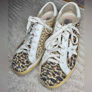 Golden Goose Pony Hair Leopard Print and crystal Superstar sneakers
